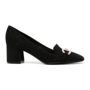 Salvatore Ferragamo Svarta mocka Gancini pumps 60mm klack Black, Dam