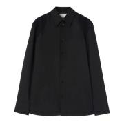 Jil Sander Svart ullskjorta med långa ärmar Black, Herr