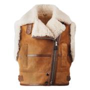 Hogan Shearling Biker Jacka Brown, Dam