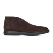 Brioni Brun Mocka Ankelboots Lyxig Stil Brown, Herr