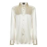 Tom Ford Silke Vit Skjorta Elegant Stil Beige, Dam