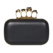 Alexander McQueen Svart Knuckle Clutch Väska Black, Dam