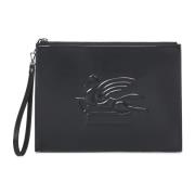 Etro Svart läderclutch Elegant stil Black, Herr