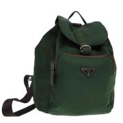 Prada Vintage Pre-owned Nylon ryggsckar Green, Dam