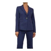 Marella Blå Denim Blazer Jacka Blue, Dam