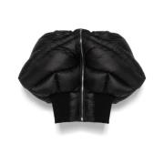 Rick Owens Quiltad Svart Vadderad Jacka Black, Dam