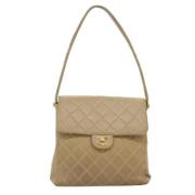 Chanel Vintage Pre-owned Metall axelremsvskor Beige, Dam