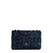 Chanel Vintage Pre-owned Tyg chanel-vskor Blue, Dam