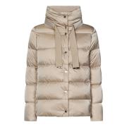 Herno Beige Quiltad Kappa med Hög Krage Beige, Dam