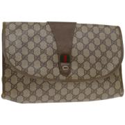 Gucci Vintage Pre-owned Laeder kuvertvskor Beige, Dam