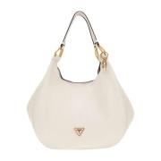 Guess Faux läder triangel logoväska Beige, Dam