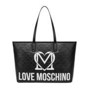 Moschino Svart syntetisk damshoppingväska Black, Dam