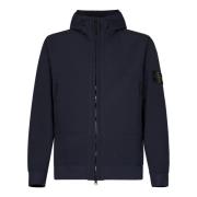 Stone Island Blå Kappor med Huva och Dragkedja Blue, Herr