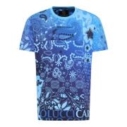 Carlo Colucci Bandana Print T-shirt Casual Stil Multicolor, Herr