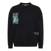 Carlo Colucci Oversize Sweatshirt Casual Stil Black, Herr