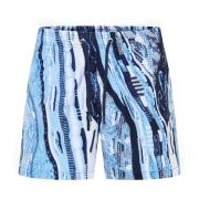 Carlo Colucci Stickat Mönster Badshorts Blue, Herr