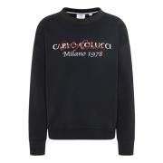 Carlo Colucci Oversize Sweatshirt Casual Stil Black, Herr