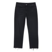 Ba&Sh Vardagliga Straight Leg Boyfriend Jeans Black, Dam