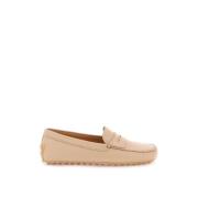 Tod's Stad gommino läder loafers Beige, Dam