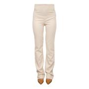 Patrizia Pepe Ivory Byxor Elegant Stil Beige, Dam