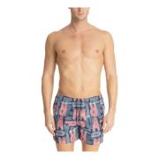 Emporio Armani Abstrakt Multifärgade Badshorts Multicolor, Herr