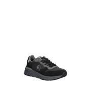 Blauer Svarta Sneakers Trendig Urban Stil Black, Herr