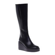 Baldinini Boots in black leather Black, Dam