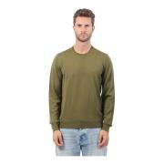 Hugo Boss Grön Crew Neck Tröja Broderad Logotyp Green, Herr