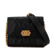 Chanel Vintage Pre-owned Laeder crossbodyvskor Black, Dam