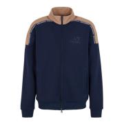 Emporio Armani EA7 Hög Hals Hel Dragkedja Sweatshirt Blå Blue, Herr