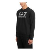 Emporio Armani EA7 Mönstrad Logosweatshirt Black, Herr