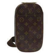 Louis Vuitton Vintage Pre-owned Canvas axelremsvskor Brown, Dam