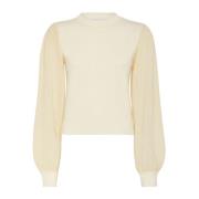 MVP wardrobe Mohair Puff Sleeve Ulltröja Beige, Dam