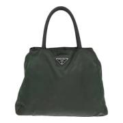 Prada Vintage Pre-owned Nylon handvskor Green, Dam