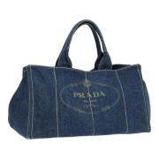 Prada Vintage Pre-owned Canvas prada-vskor Blue, Dam