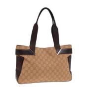 Gucci Vintage Pre-owned Canvas totevskor Beige, Dam