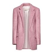 Blanca Vita Rosa texturerad jacka med skålad krage Purple, Dam