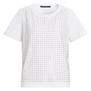 Marina Rinaldi Klassisk Silhuett T-shirt med Dekorativa Stenar White, ...