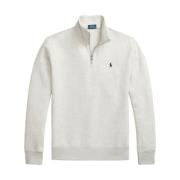 Ralph Lauren Double-Knit Quarter-Zip Pullover Gray, Herr