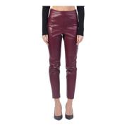 Patrizia Pepe Lila Glam Rock Leggings med Dragkedja Purple, Dam