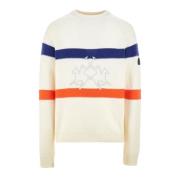 La Martina Herr Crewneck Logo Tröja Vit White, Herr