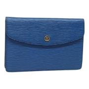 Louis Vuitton Vintage Pre-owned Laeder kuvertvskor Blue, Dam