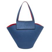 Christian Louboutin Pre-owned Pre-owned Tyg totevskor Blue, Dam