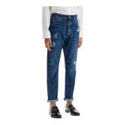 Brunello Cucinelli Slitna denim fritidsfit jeans Blue, Herr