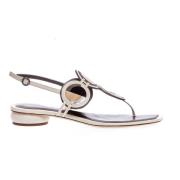 Tory Burch Vita Läder Pan Sandaler White, Dam