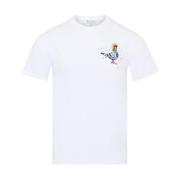 JW Anderson Grafiskt Tryck Vit T-shirt White, Herr