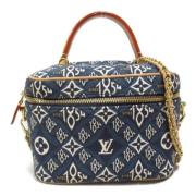 Louis Vuitton Vintage Pre-owned Tyg axelremsvskor Blue, Dam