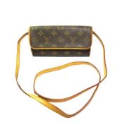 Louis Vuitton Vintage Pre-owned Tyg axelremsvskor Brown, Dam