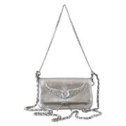 Zadig & Voltaire Silver Metallic Nano Rock Väska Gray, Dam