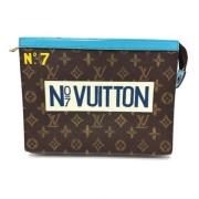 Louis Vuitton Vintage Pre-owned Tyg axelremsvskor Brown, Dam